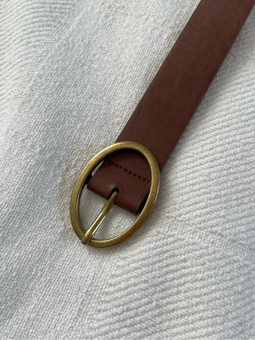 Target Brown Faux Leather Belt with Oval Buckle